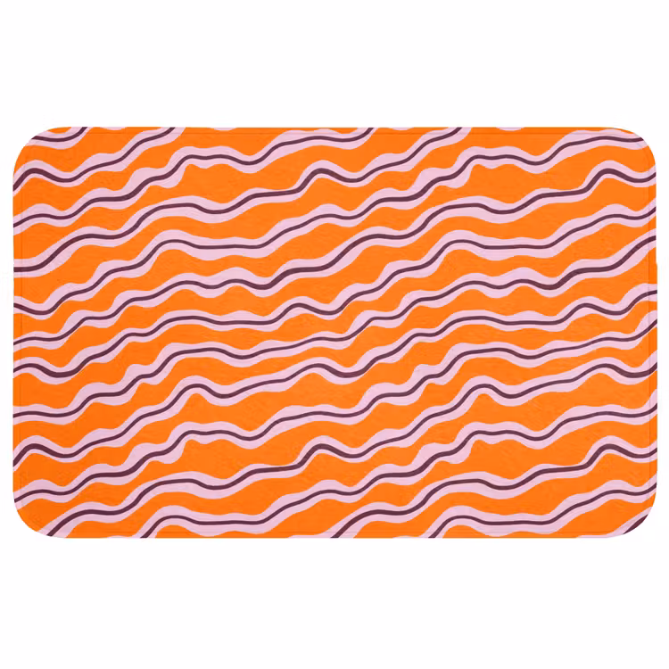 Badmat - Retro - Golvend - Oranje — 1