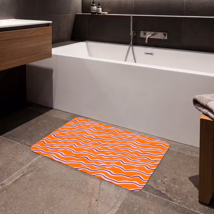 Badmat - Retro - Golvend - Oranje — 4