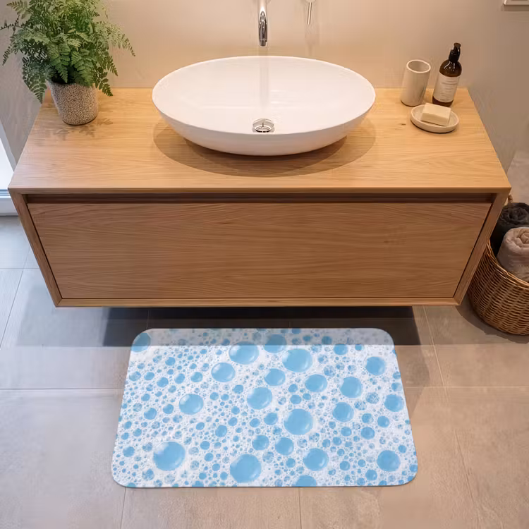 Badmat - Schuim - Bubbels - Blauw — 2