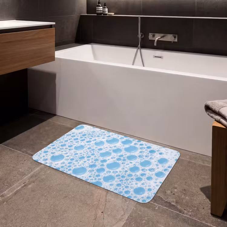 Badmat - Schuim - Bubbels - Blauw — 4