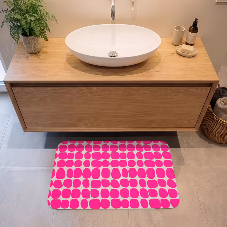 Badmat - Stippen - Patroon - Roze — 2