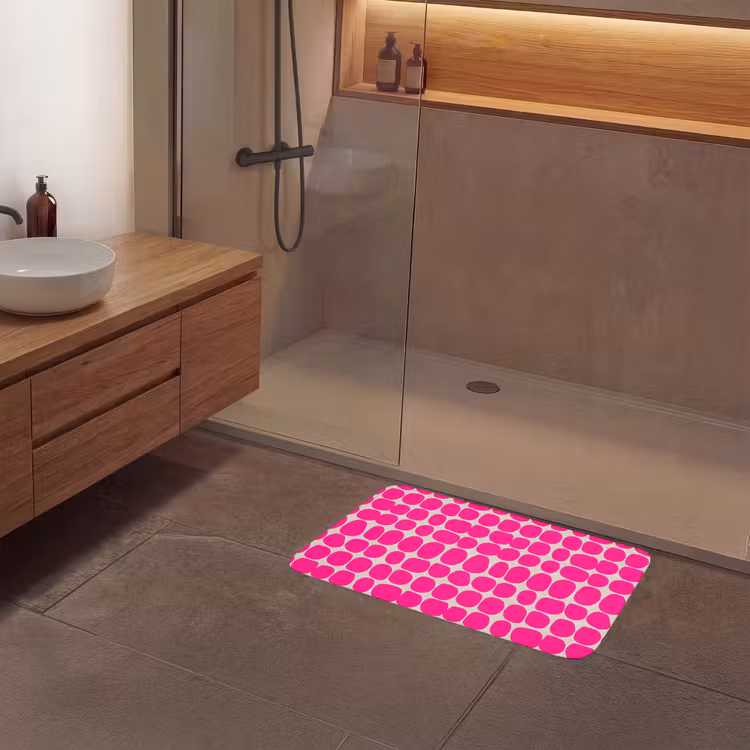 Badmat - Stippen - Patroon - Roze — 6