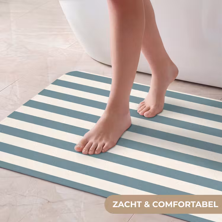 Badmat - Strepen - Modern - Blauw — 5