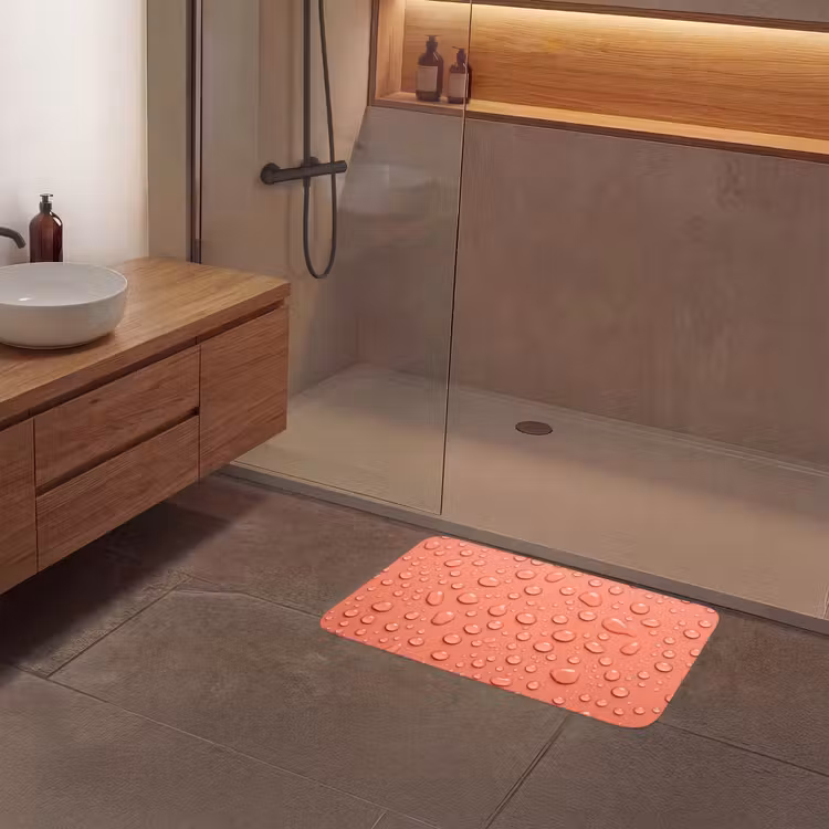 Badmat - Water - Druppels - Roze — 6