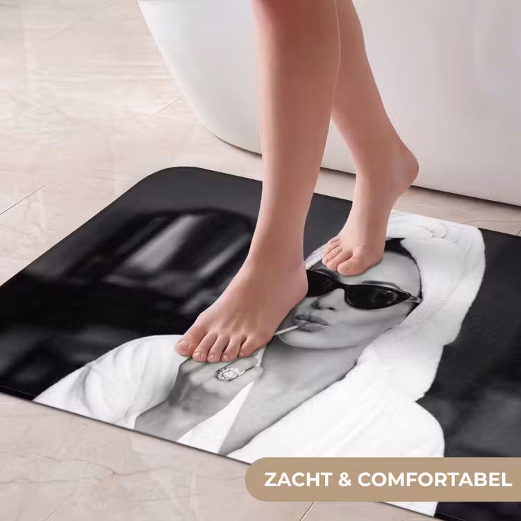Badmat - Zonnebril - Vrouw - Zwart - Wit — 5