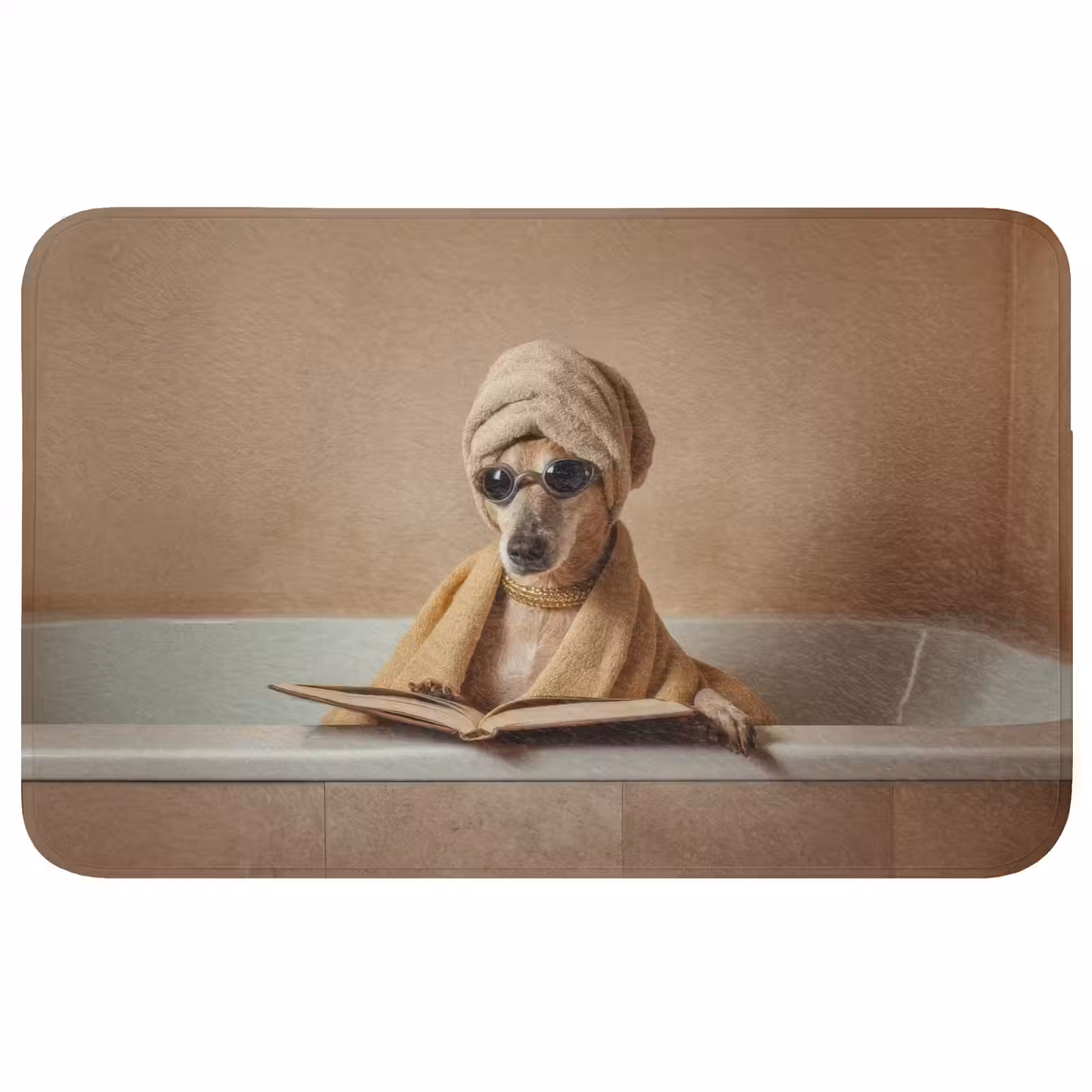 Badmat - Bad - Hond - Boek - Zonnebril — 1