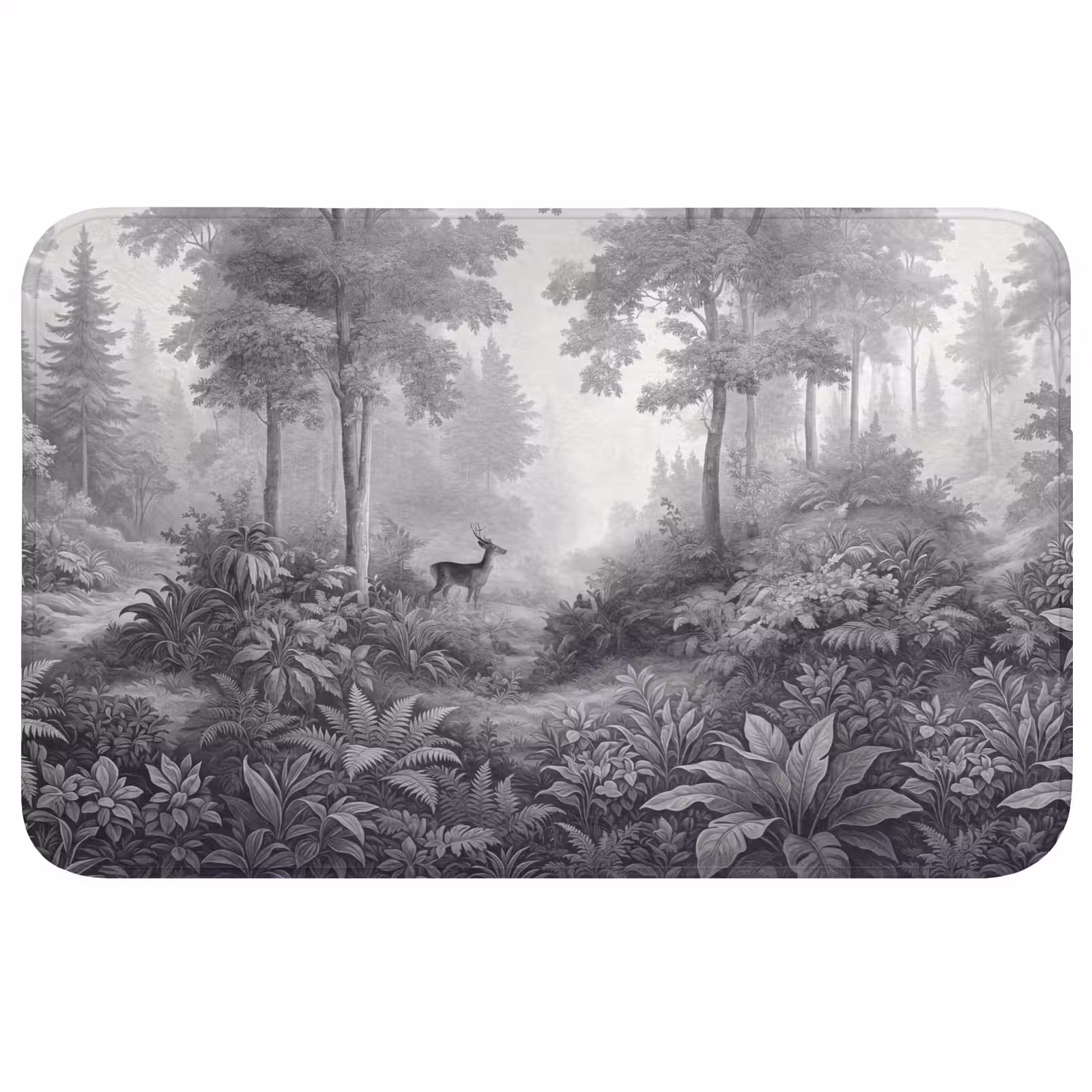 Badmat - Bos - Hert - Zwart - Wit — 1