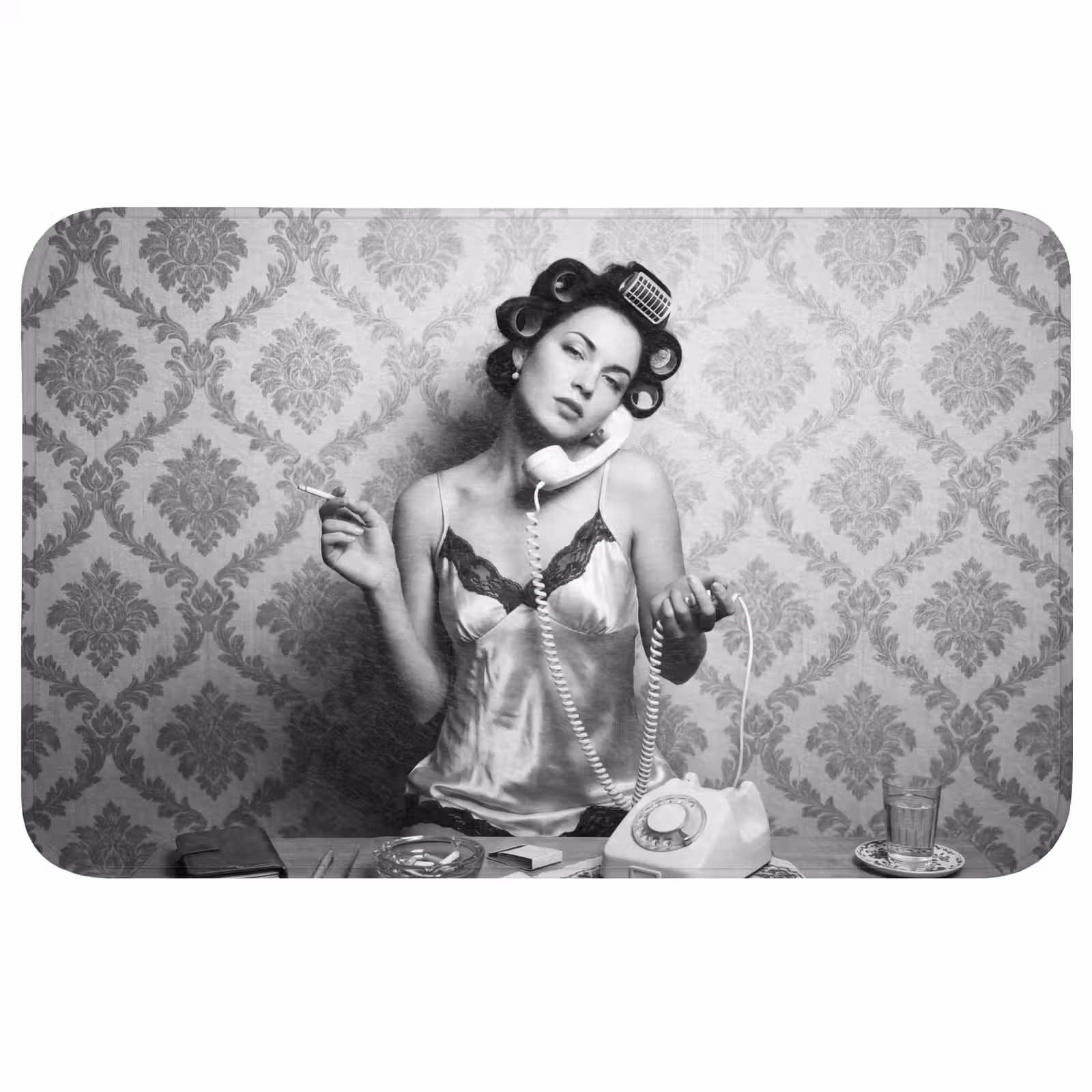 Badmat - Chic - Vrouw - Zwart - Wit — 1