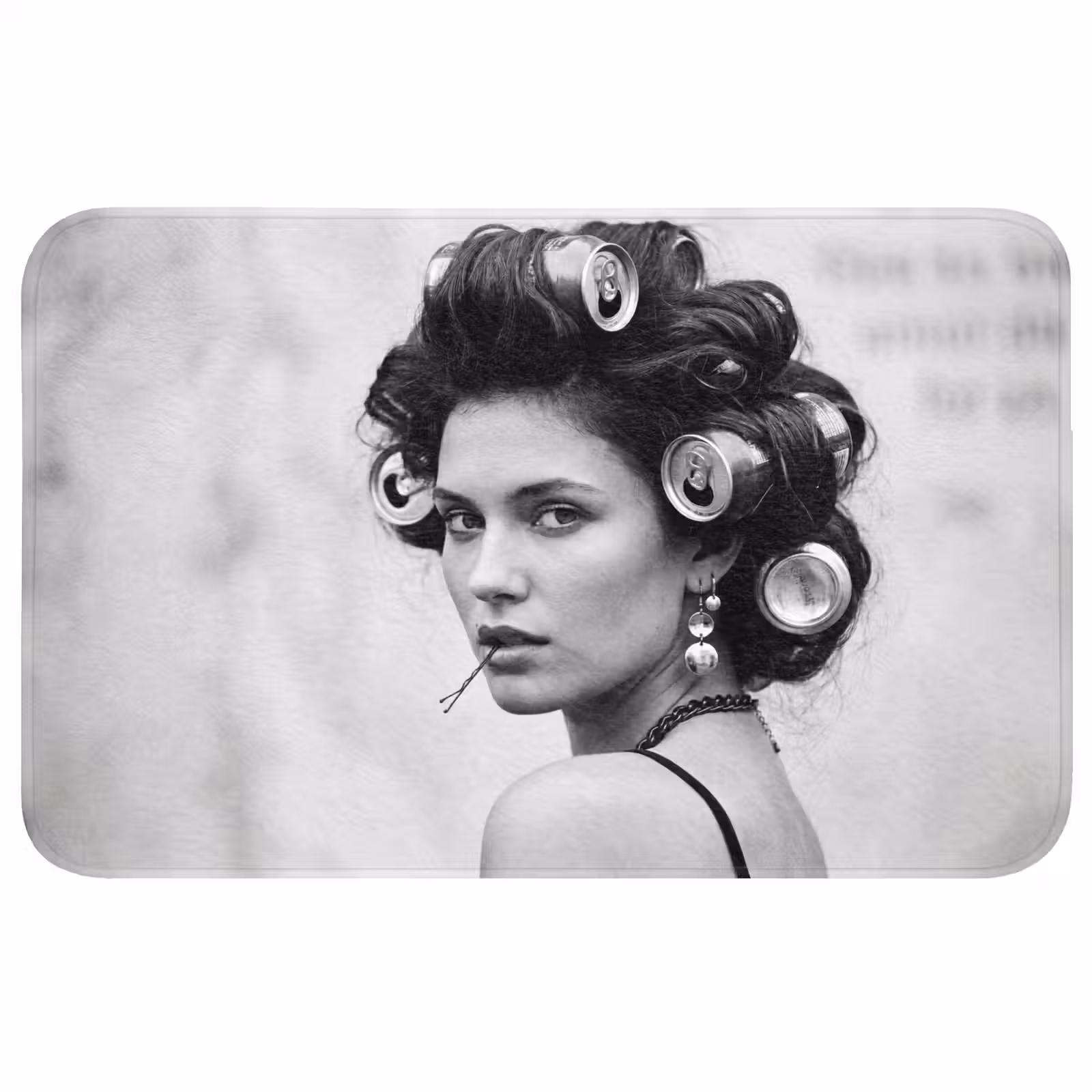 Badmat - Edgy - Vrouw - Zwart - Wit — 1