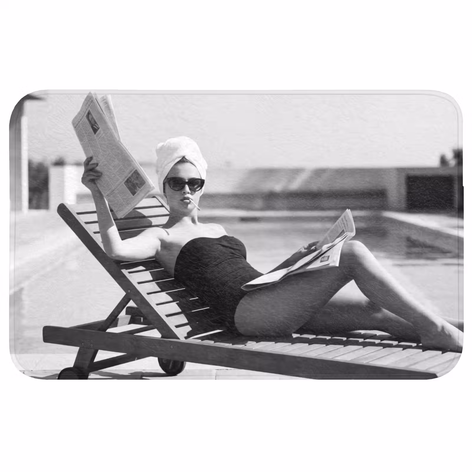 Badmat - Glamour - Modern - Zwart - Wit — 1