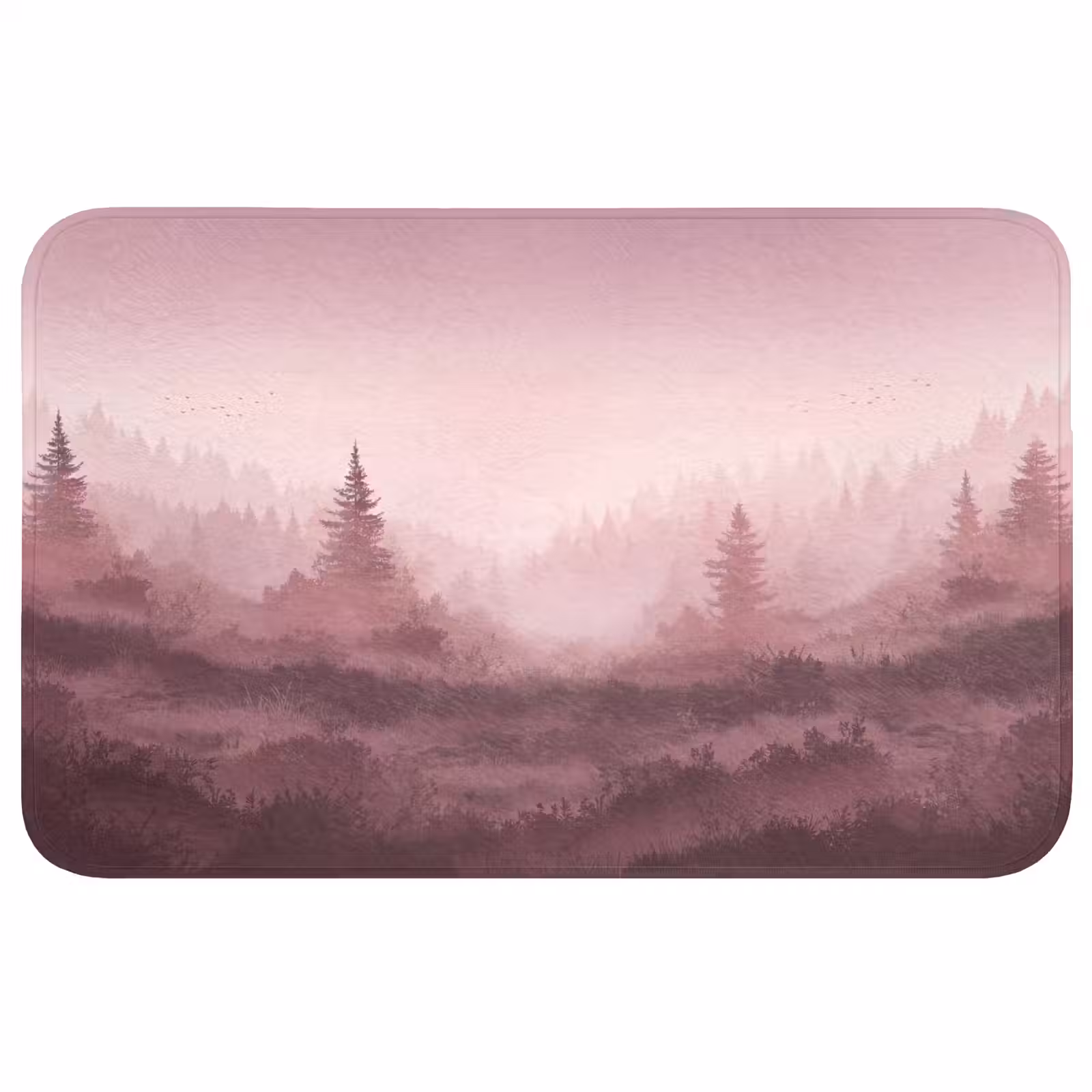 Badmat - Landschap - Mistig - Roze — 1