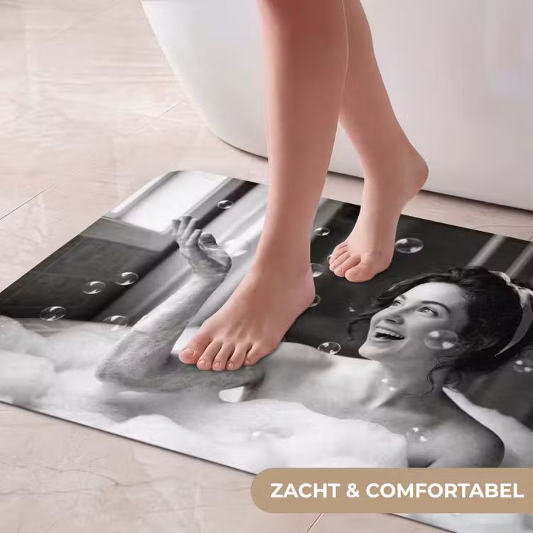 Badmat - Bad - Bubbels - Zwart - Wit — 5