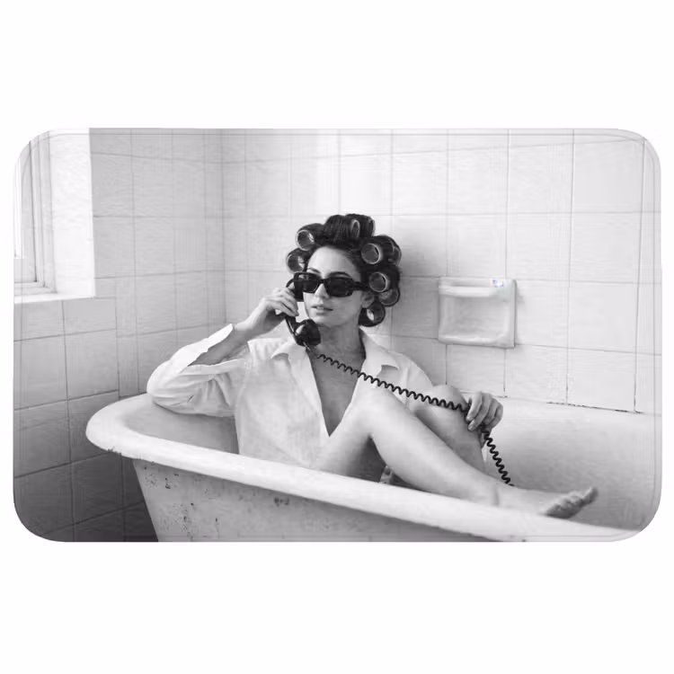 Badmat - Bad - Vrouw - Zwart - Wit — 1