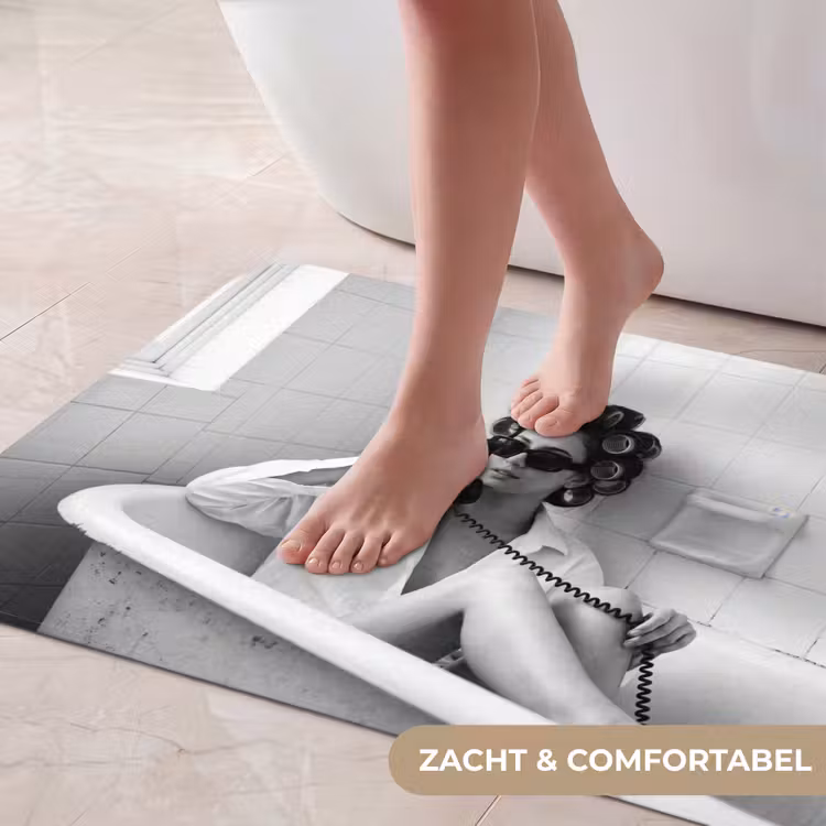 Badmat - Bad - Vrouw - Zwart - Wit — 5