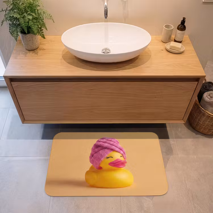 Badmat - Badeend - Handdoek - Kleurrijk — 2