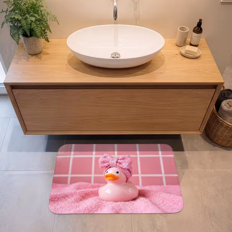 Badmat - Badeend -Strik - Roze — 2