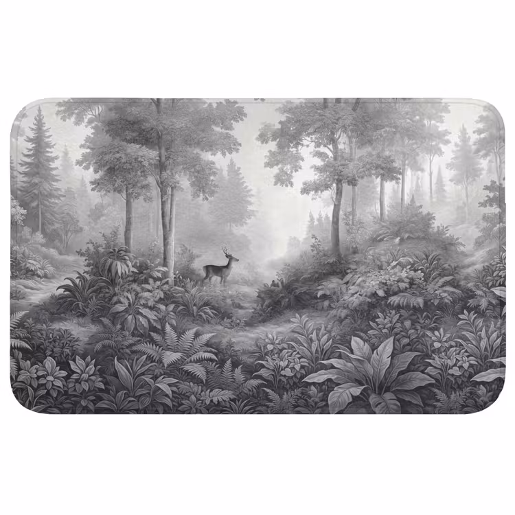 Badmat - Bos - Hert - Zwart - Wit — 1