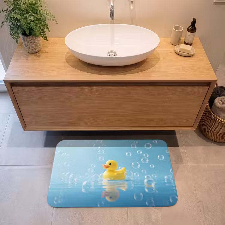 Badmat - Bubbels - Badeend - Geel — 2