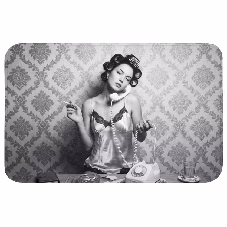 Badmat - Chic - Vrouw - Zwart - Wit — 1