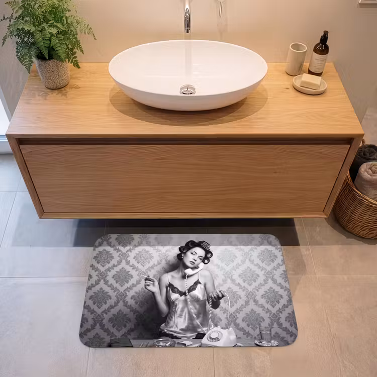 Badmat - Chic - Vrouw - Zwart - Wit — 2