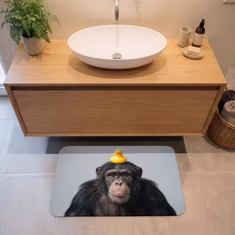 Badmat - Chimpansee - Badeend - Grijs — 2