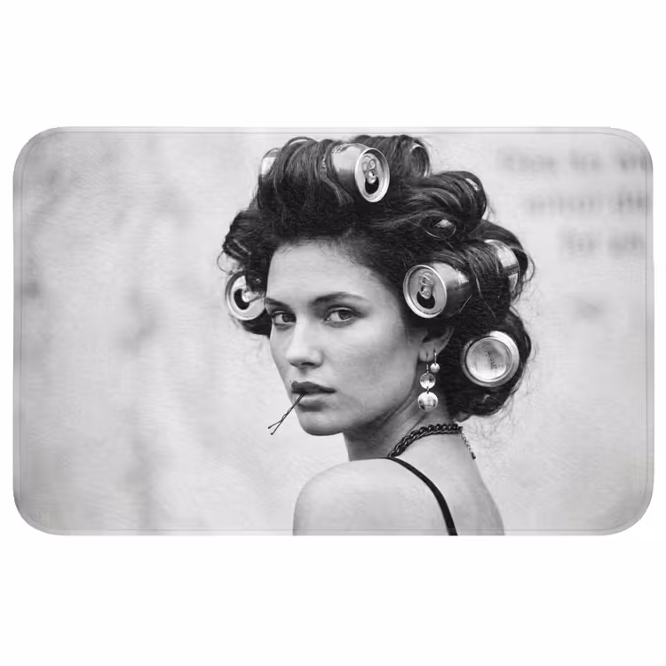 Badmat - Edgy - Vrouw - Zwart - Wit — 1