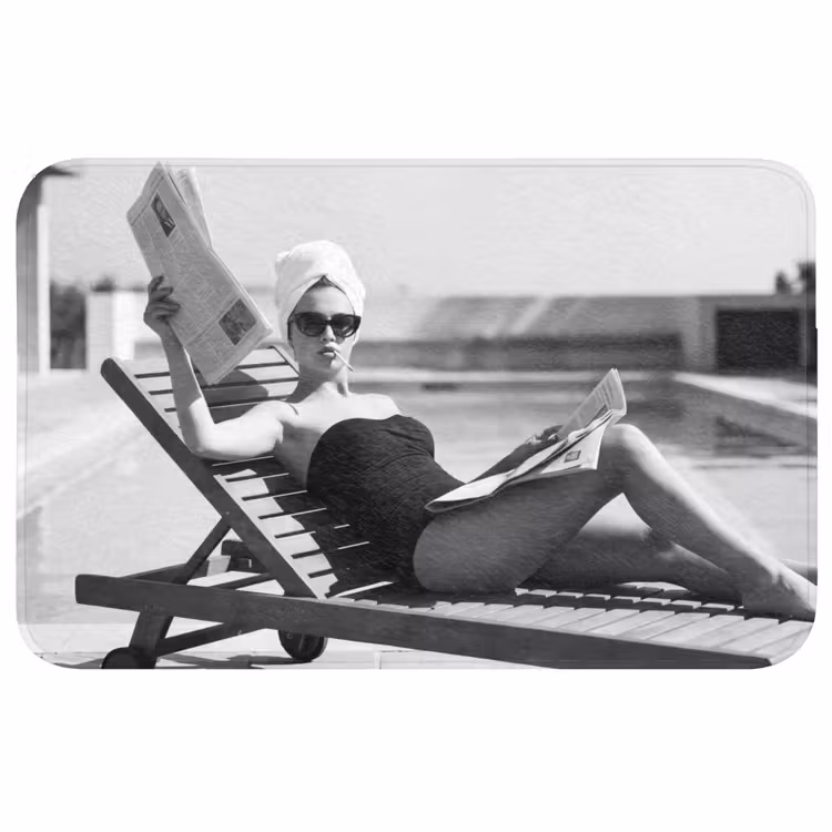 Badmat - Glamour - Modern - Zwart - Wit — 1