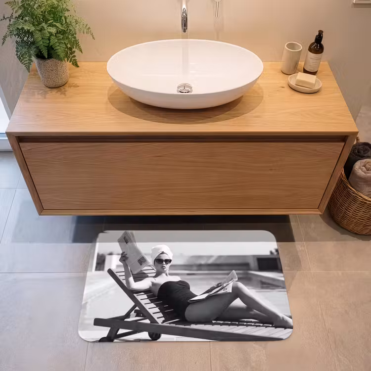 Badmat - Glamour - Modern - Zwart - Wit — 2