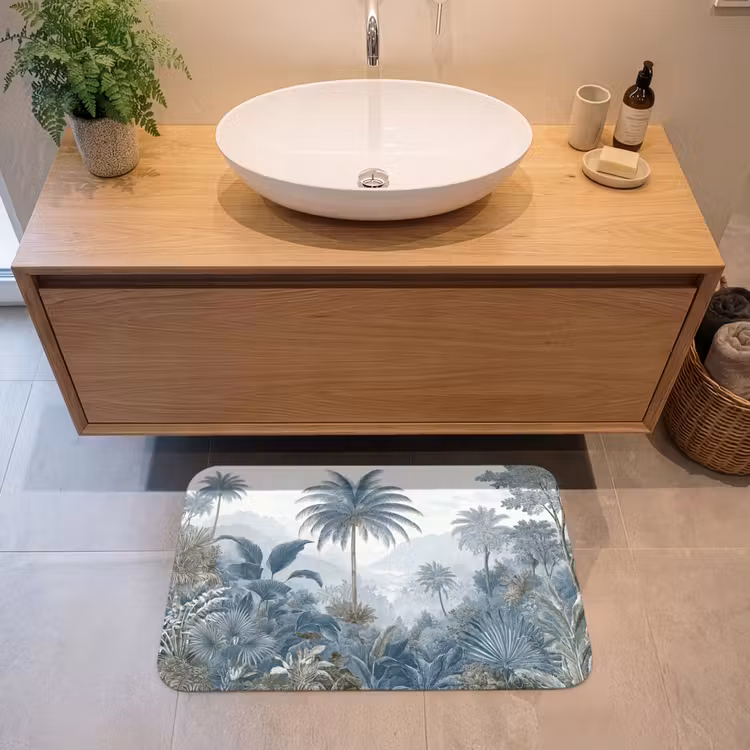Badmat - Jungle - Modern - Blauw - Groen — 2