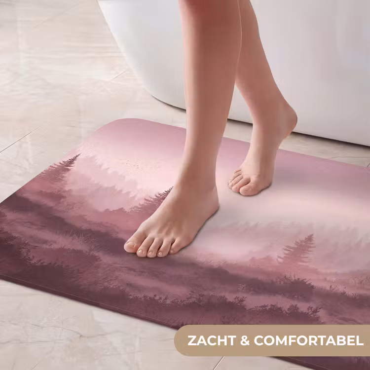 Badmat - Landschap - Mistig - Roze — 5