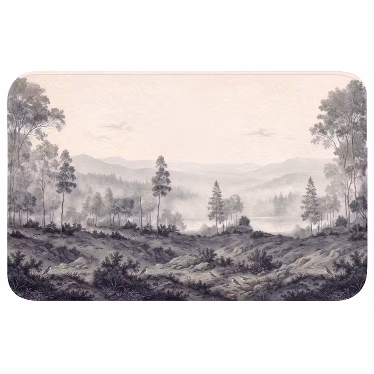 Badmat - Mistig - Berglandschap - Illustratie — 1