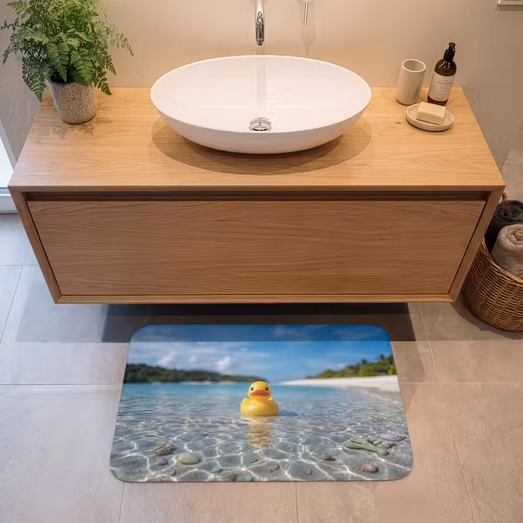 Badmat - Tropisch - Badeend - geel — 2