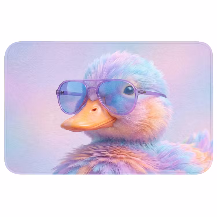 Badmat - Eend - bril - Pastel — 1