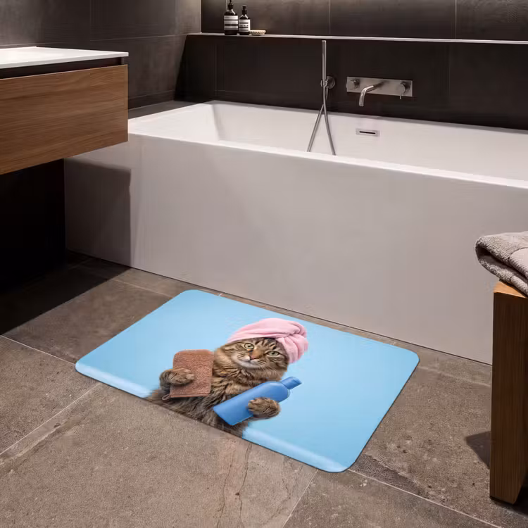 Badmat - Kat - Handdoek - Washand - Zeep — 4
