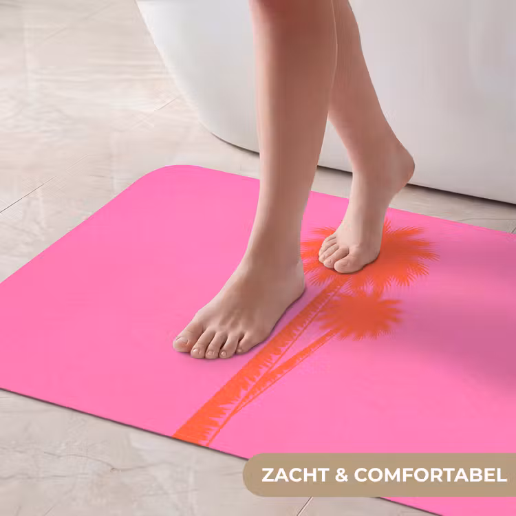 Badmat - Palmbomen - Modern - Roze — 5