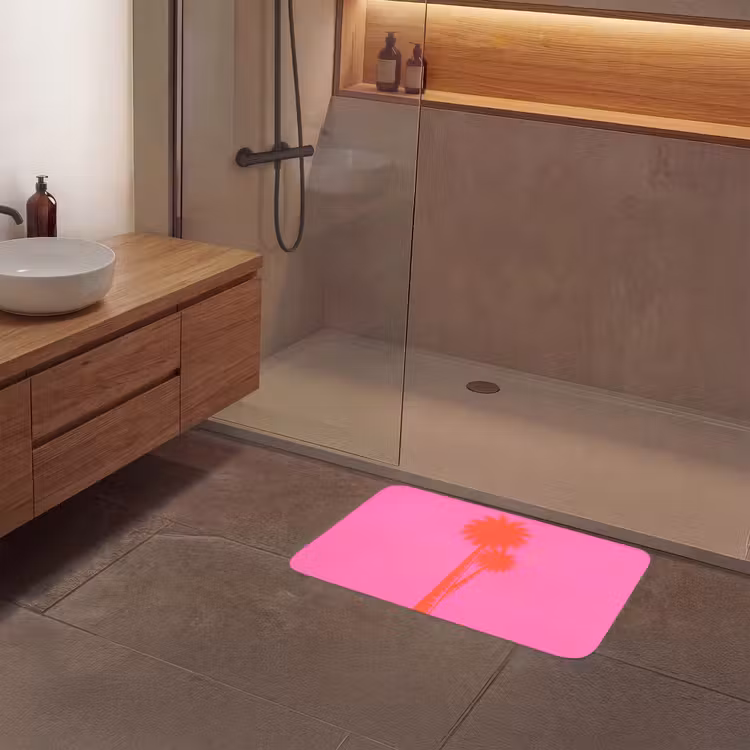 Badmat - Palmbomen - Modern - Roze — 6