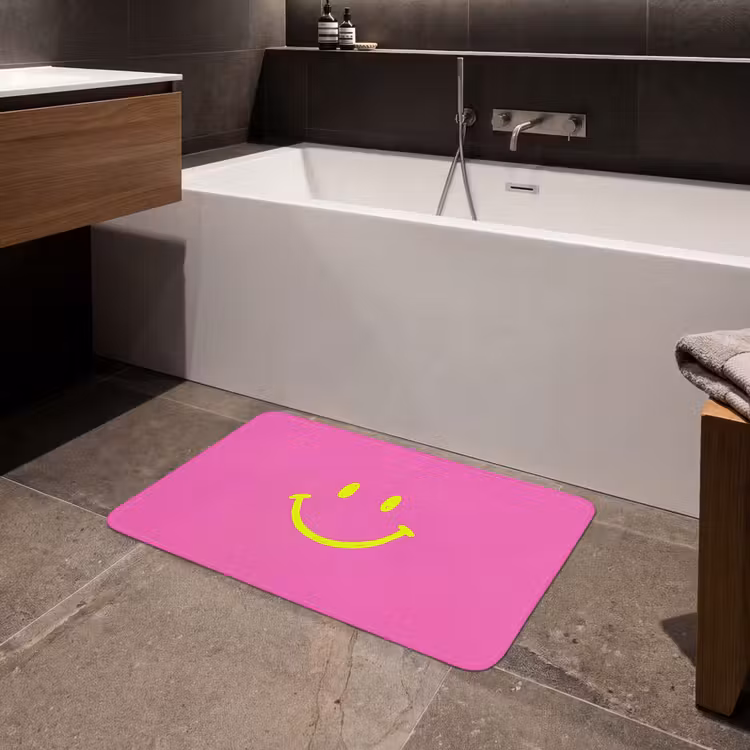 Badmat - Smiley - Vrolijk - Roze — 4