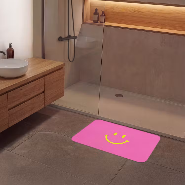 Badmat - Smiley - Vrolijk - Roze — 6