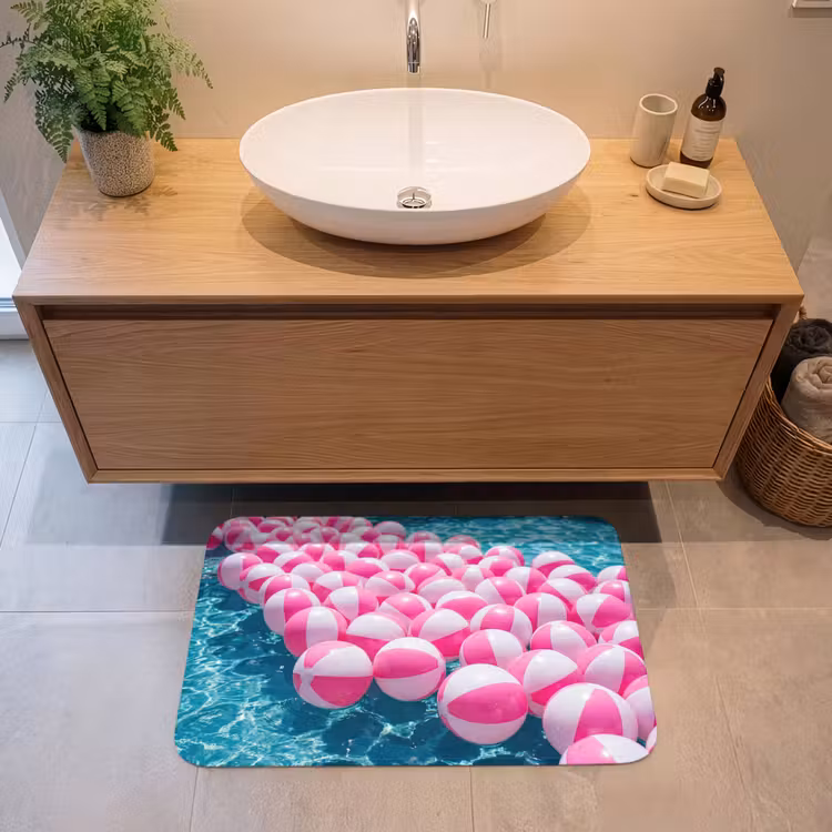 Badmat - Strandballen - Roze - Water — 2