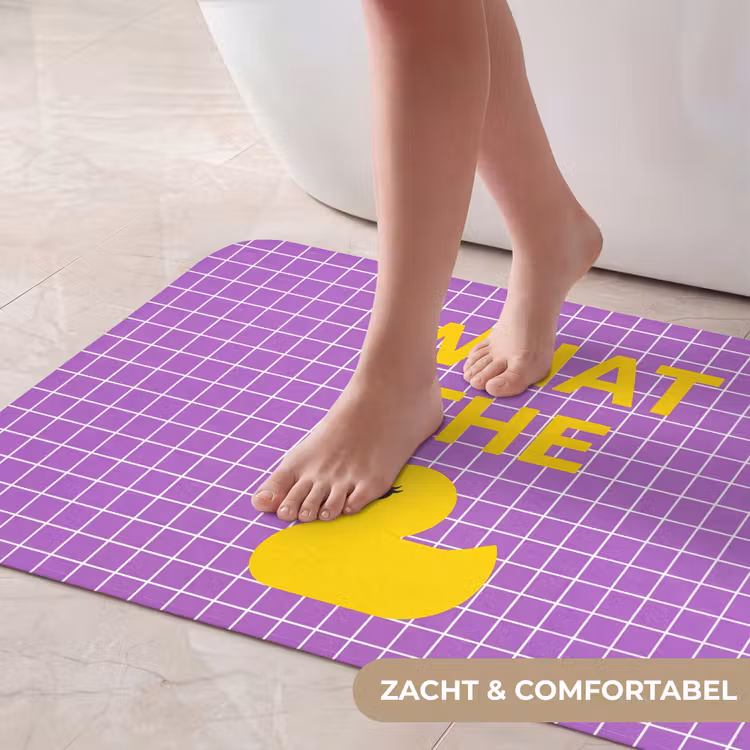 Badmat - Tekst - Eend - Paars — 5