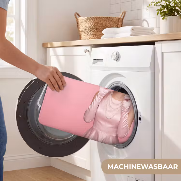 Badmat - Vrouw - Roze - Parelketting - Krulspelden — 7