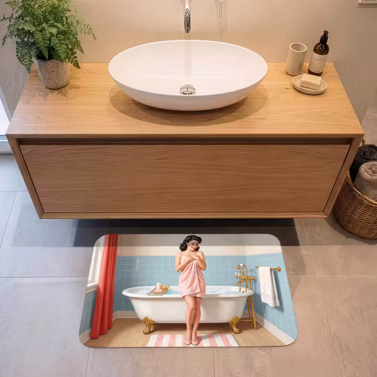 Badmat - Badkamer - Vrouw - Roze — 2