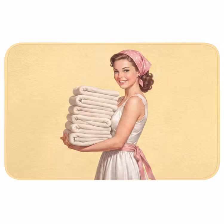 Badmat - Handdoeken - Vrouw - Jurk - Roze — 1