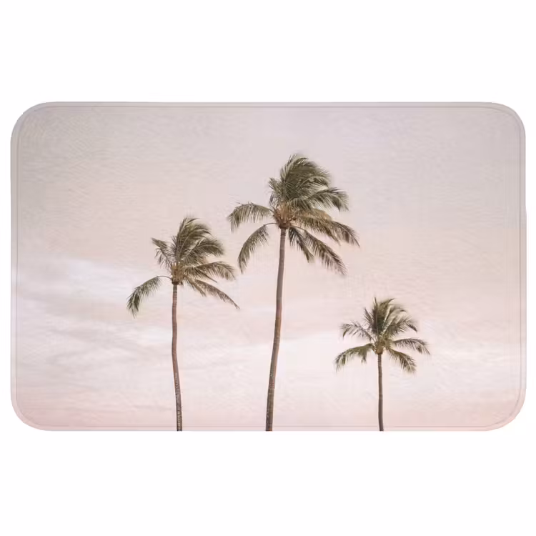 Badmat - Palmbomen - Zonsondergang - Roze — 1