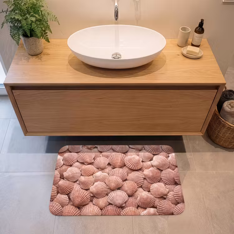 Badmat - Schelpen - Patroon - Roze — 2