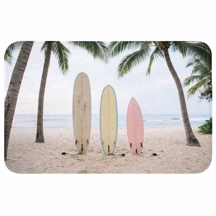 Badmat - Surfboard - Palmbomen - Kleurrijk — 1