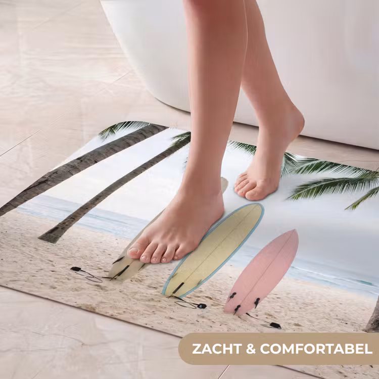 Badmat - Surfboard - Palmbomen - Kleurrijk — 5