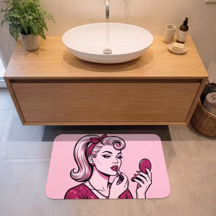 Badmat - Vintage - Vrouw - Roze — 2