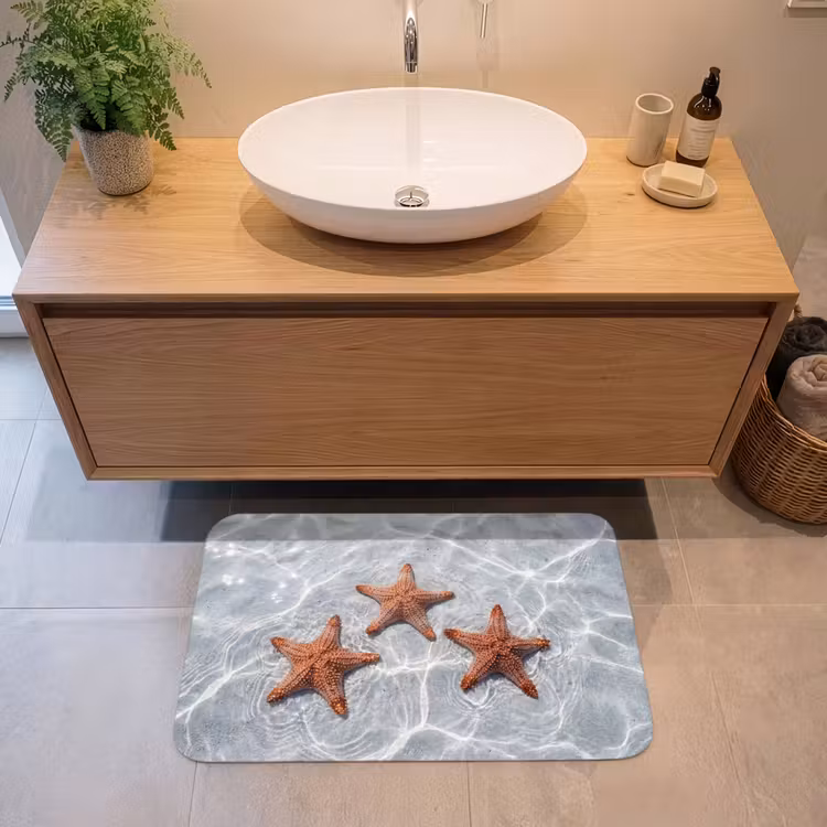 Badmat - Zeesterren - Water - Helder — 2