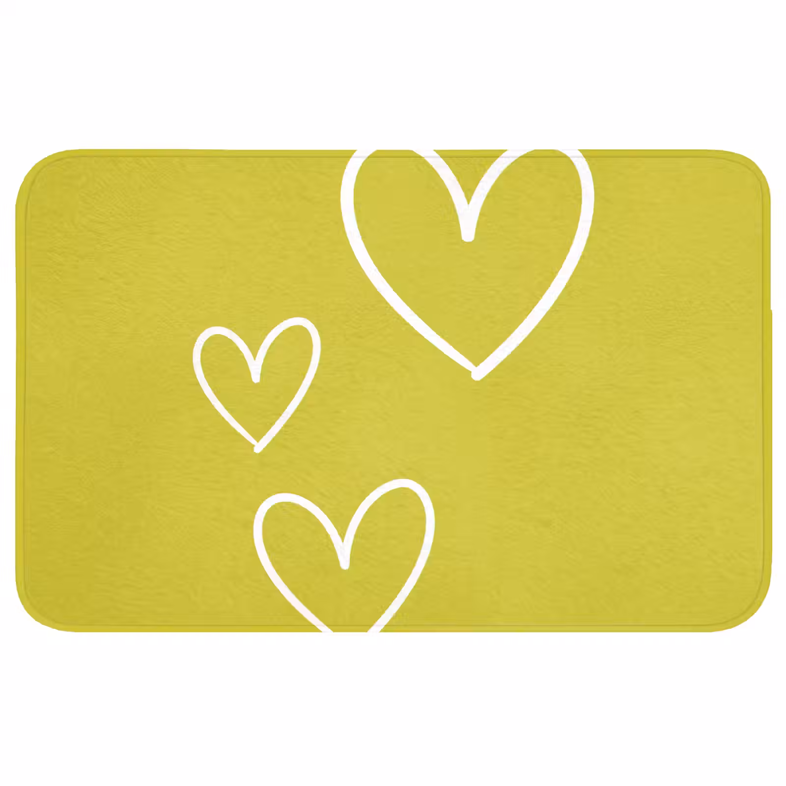 Badmat - Groen - Hartjes - Wit — 1
